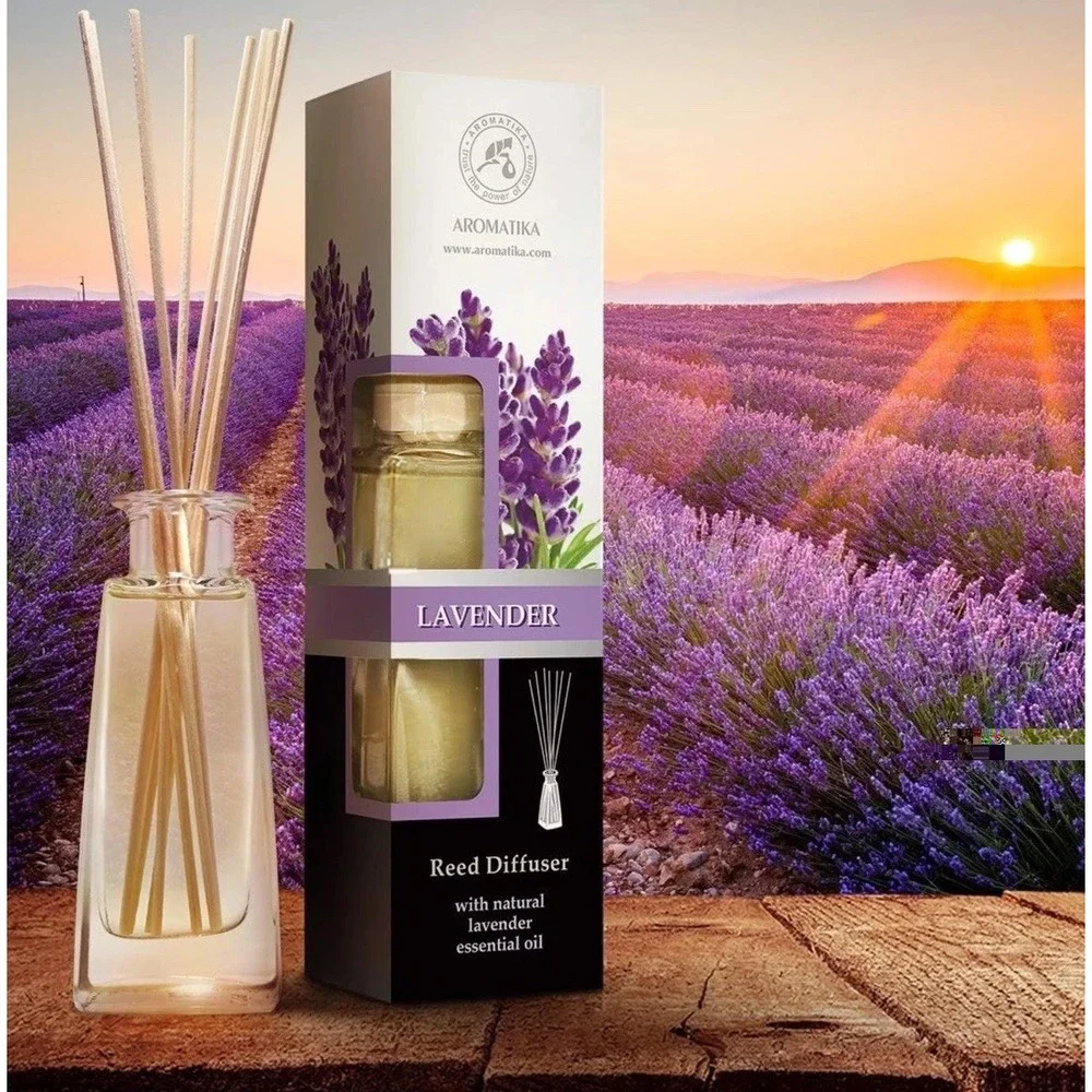 Aromatika Reed Diffuser Lavender Essential Oil 3.4 Oz NIB